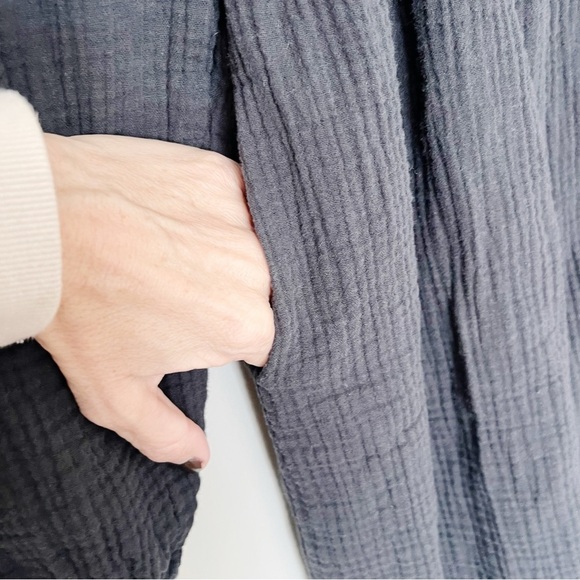 J Crew Squareneck Soft Gauze Dress for women in black mini baby doll - Picture 5 of 6